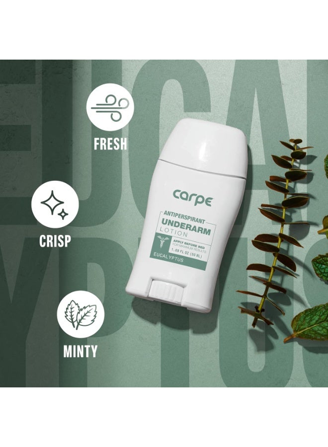 Carpe Carpe Underarm Antiperspirant and Deodorant, Clinical strength antiperspirant with all-natural eucalyptus scent, Combat excessive sweating and stay fresh. Great for hyperhidrosis (Pack of 3) - Image 2