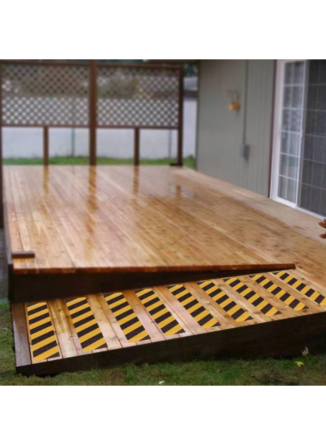 كيلا شريط لاصق مانع للانزلاق للسلالم، مقاس 4 بوصات × 60 قدمًا، مقاوم للماء، للاستخدام الخارجي، أسود/أصفر، شريط أمان مانع للانزلاق للسلالم والمنحدرات الخشبية، شرائط لاصقة مانعة للانزلاق - Image 4