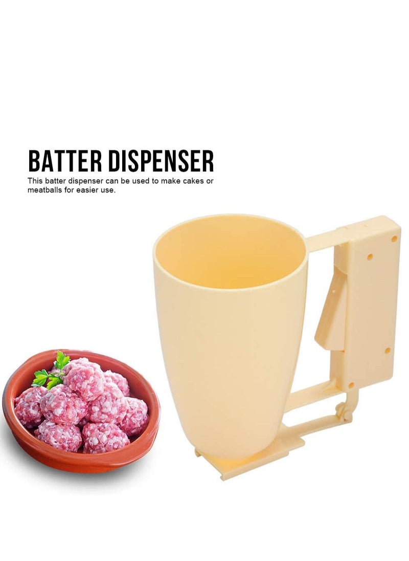 Loqumat Al Kadey Making Device | Handheld Batter Dispenser Cake Cream Meatball Maker Pancake Batter Mixer Kitchen Cooking Tool