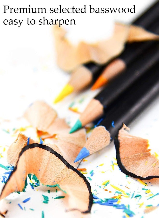 Art Supplies 72 Colors Colored Pencils Set for Adults Coloring Books with Sketchbook, Professional Vibrant Artists Coloring Pencils for Drawing Sketching Blending Shading, Soft Core Oil Based - Image 4