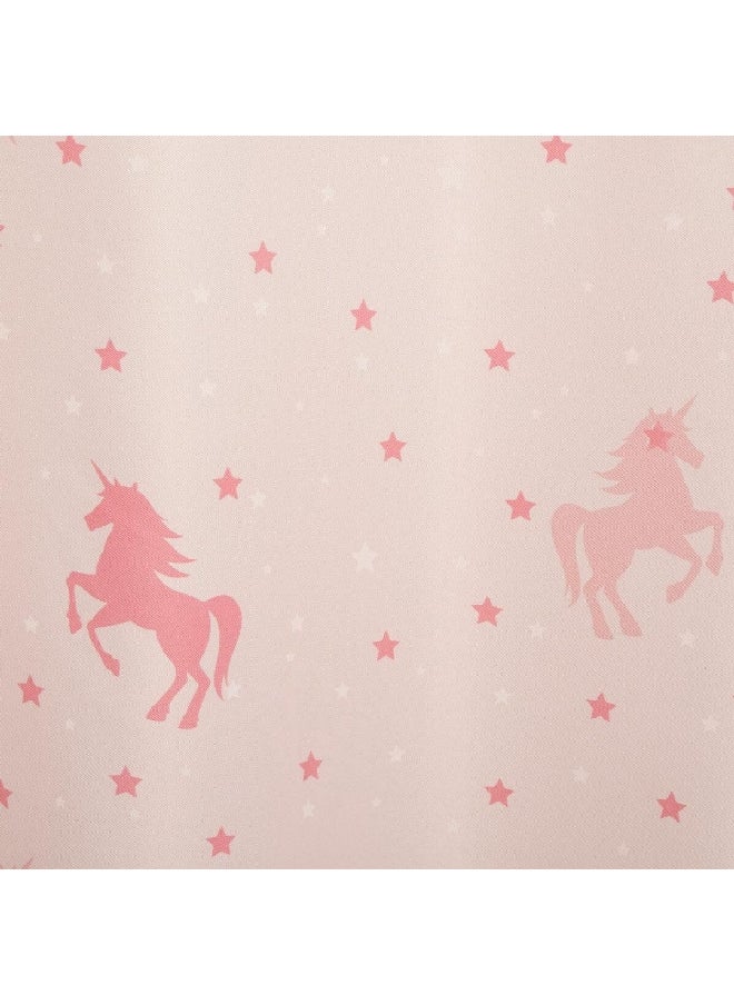 atmosphera - 8-Eyelet Glow-in-Dark Unicorn Black Out Curtain Light Pink 140 x 250 cm 127372E - Image 1