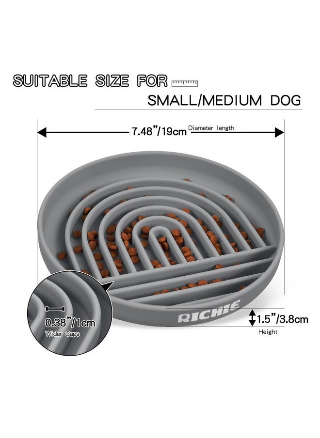 Richie RICHIE Slow Feeder Dog Bowls with Suction Cups, Silicone Puzzle Bowl for Slow Eating, Pets Slow Feeder Non-Slip Design Dishwasher Microwave Safe for Small Medium Dogs, Grey  - Image 2
