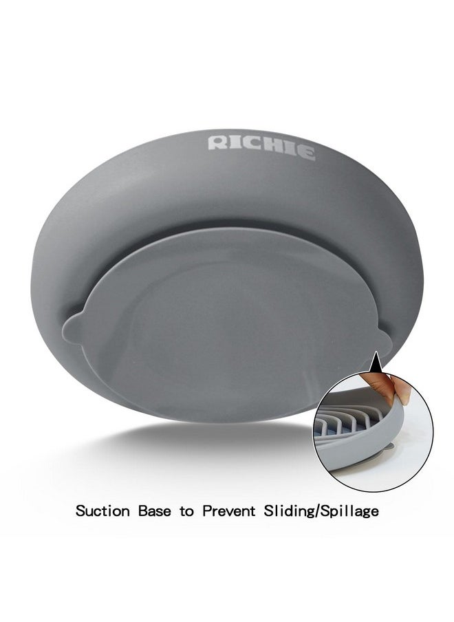 Richie RICHIE Slow Feeder Dog Bowls with Suction Cups, Silicone Puzzle Bowl for Slow Eating, Pets Slow Feeder Non-Slip Design Dishwasher Microwave Safe for Small Medium Dogs, Grey  - Image 3