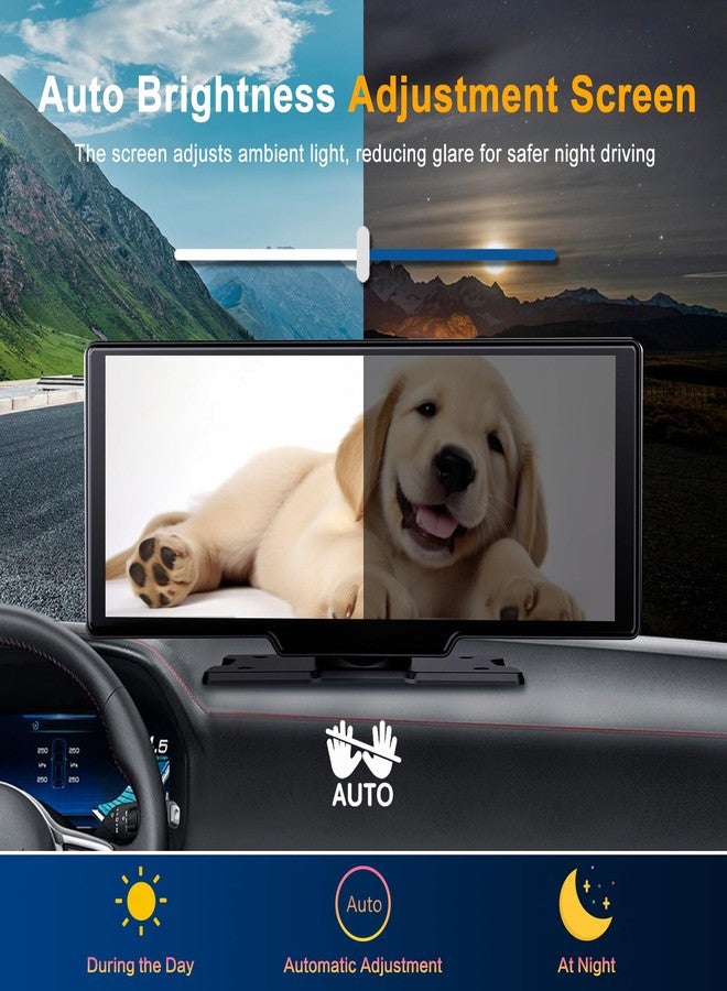 Luzeterna 9.3 inch Wireless Apple CarPlay Screen for Car.4K Dash Cam with Android Auto & Backup Camera.Portable Touch Screen Car Stereo with car Play. CarPlay Box with GPS Navigation & Bluetooth - Image 2