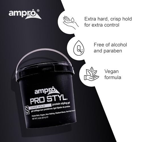 AmPro Pro Styl Styling Gel - Protects and Strengthens Your Strands - Non-Flaking, Alcohol Free, Vegan Formula - Flexible, Touchable Hold for All Hair Textures - Super Hold - 80 oz - Image 5