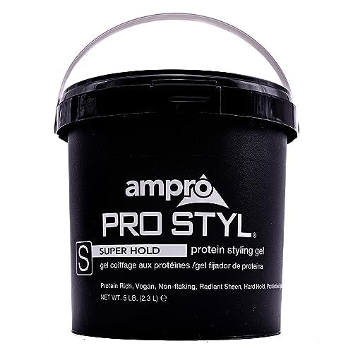 AmPro Pro Styl Styling Gel - Protects and Strengthens Your Strands - Non-Flaking, Alcohol Free, Vegan Formula - Flexible, Touchable Hold for All Hair Textures - Super Hold - 80 oz - Image 1