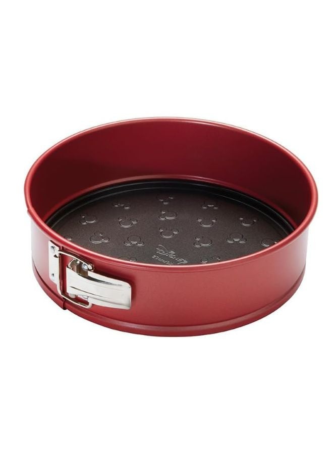 Prestige New Disney Bake with Mickey Mouse 23cm Springform Cake Tins for Baking - Non Stick Round 9 Inch Cake Tin, Carbon Steel Bakeware, Red & Black - Image 1