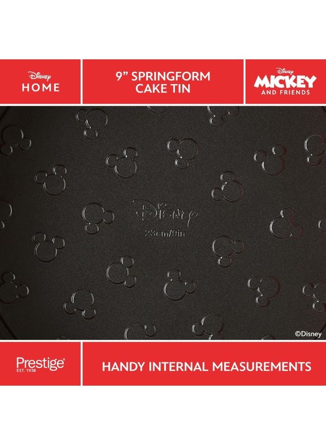 Prestige New Disney Bake with Mickey Mouse 23cm Springform Cake Tins for Baking - Non Stick Round 9 Inch Cake Tin, Carbon Steel Bakeware, Red & Black - Image 4