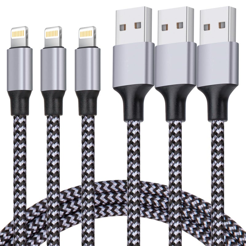TAKAGI for iPhone Charger, [MFi Certified] Lightning Cable 3PACK 3FT Nylon Braided USB Charging Cable High Speed Transfer Cord Compatible with iPhone 14/13/12/11 Pro Max/XS MAX/XR/XS/X/8/iPad(Blue) - Image 1