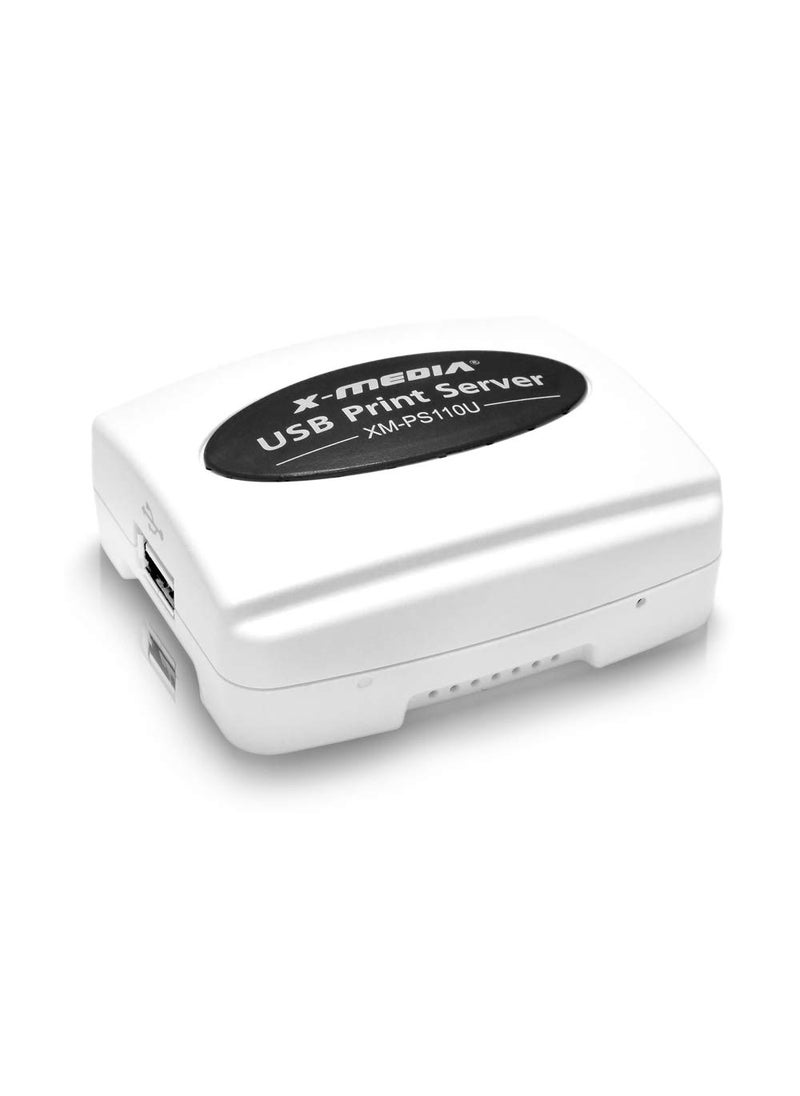 X-media X-MEDIA XM-PS110U 1-Port 10/100Mbps Fast Ethernet USB Print Server, USB 2.0 Port Network Print Server  - Image 1