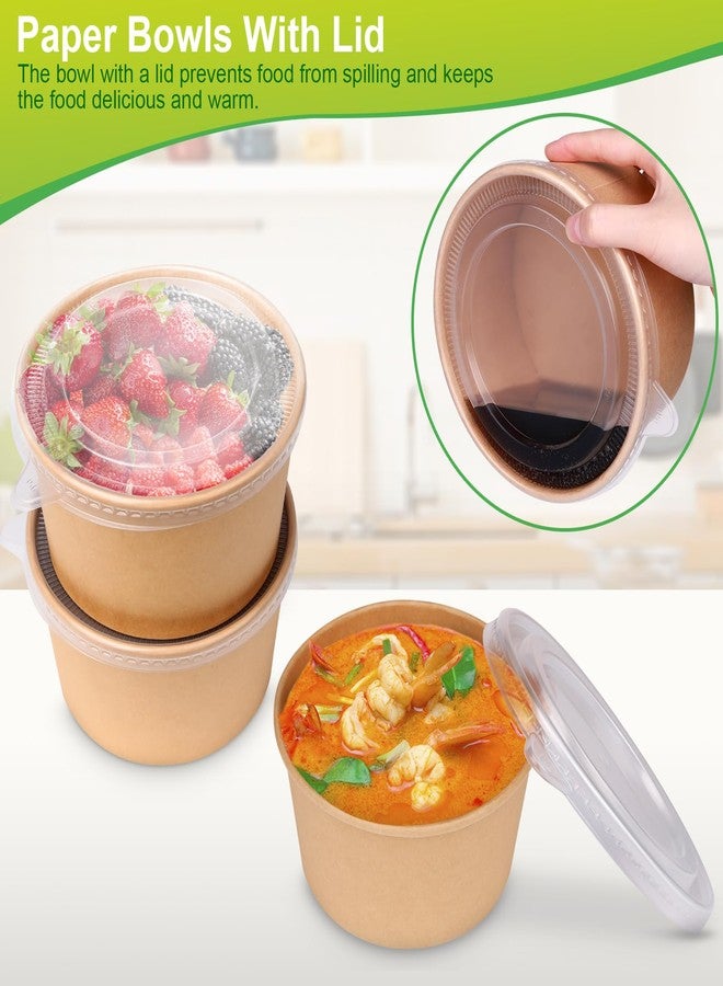 greensight 42oz Disposable Soup bowls, 50 Pack Paper Bowls With Lids, Large Salads Bowls, Heavy Duty Serving Bowls For Hot/Cold Food - Image 5