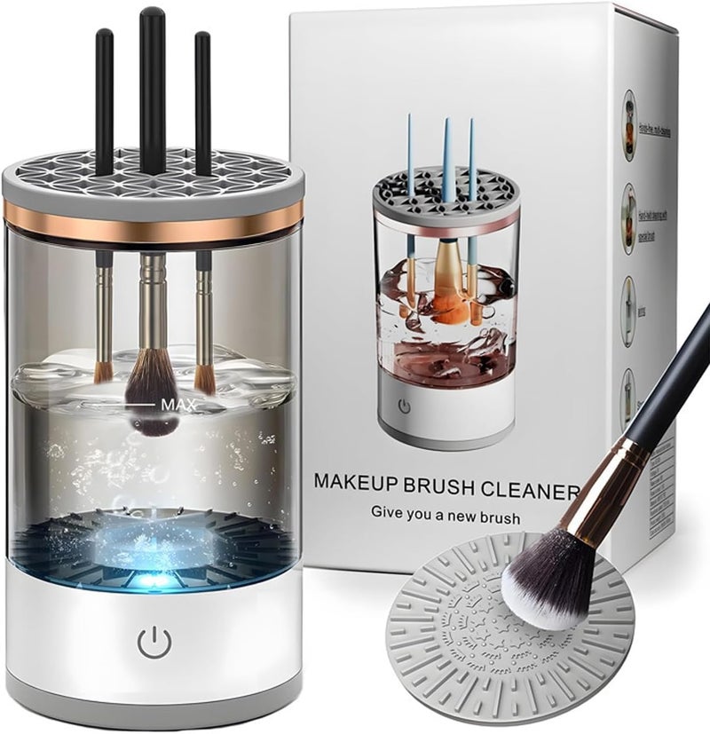 SANGOZ Electric Makeup Brush Cleaner Newest Design Luxiv Wash Makeup Brush Cleaner Machine Fit for All Size Brushes Automatic Spinner Machine Makeup Brush Beauty Blender Cleaner - Image 3