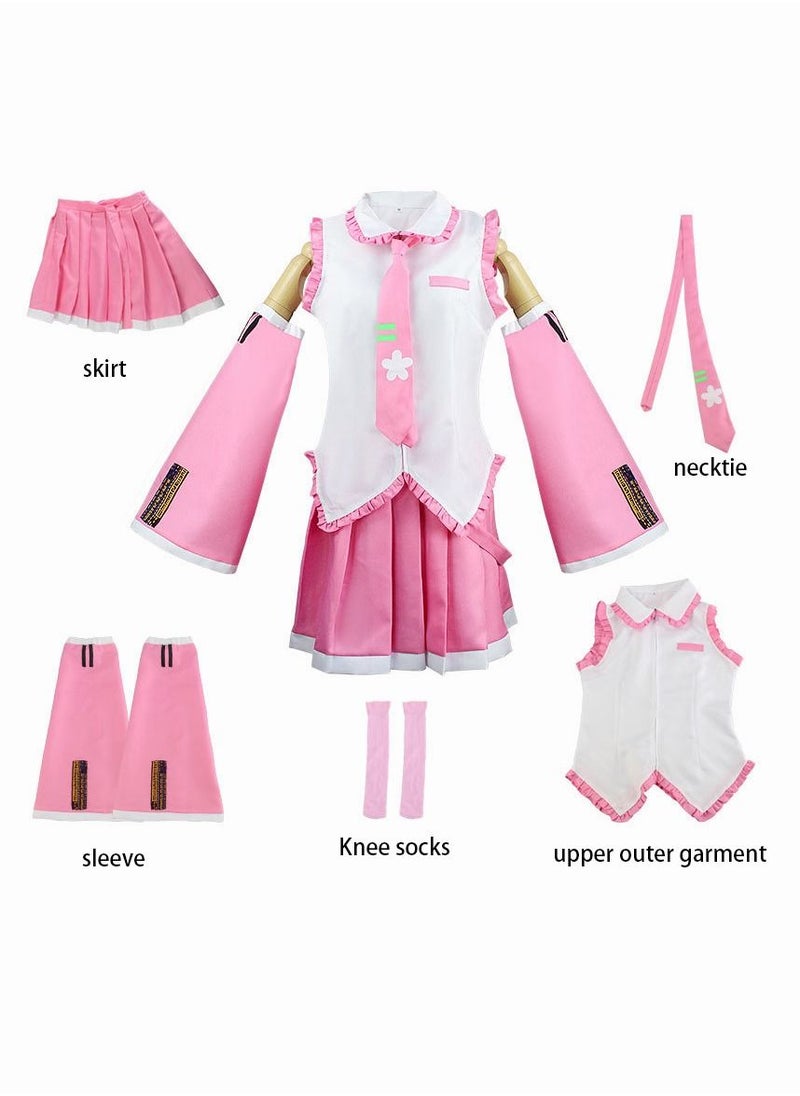 Generic 6 Piece Set Hatsune Miku Dress Anime Cosplay snow Costume JK Sailor Dress Uniform Full Set For Womens  - Image 1
