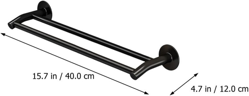 Yardwe Aluminum Alloy Dual-Pole Nail-Free Towel Rack 40cm, Bathroom and Kitchen Cabinet Rack, Household Punch-Free Storage Holder for Towels and Rags - Image 2