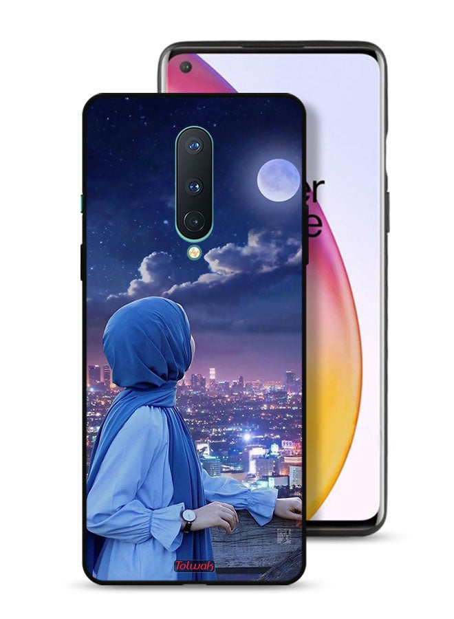 Tolwak OnePlus 8 Protective Case Cover Looking At Moon Hijab Girl - Image 1