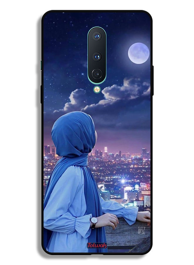 Tolwak OnePlus 8 Protective Case Cover Looking At Moon Hijab Girl - Image 2