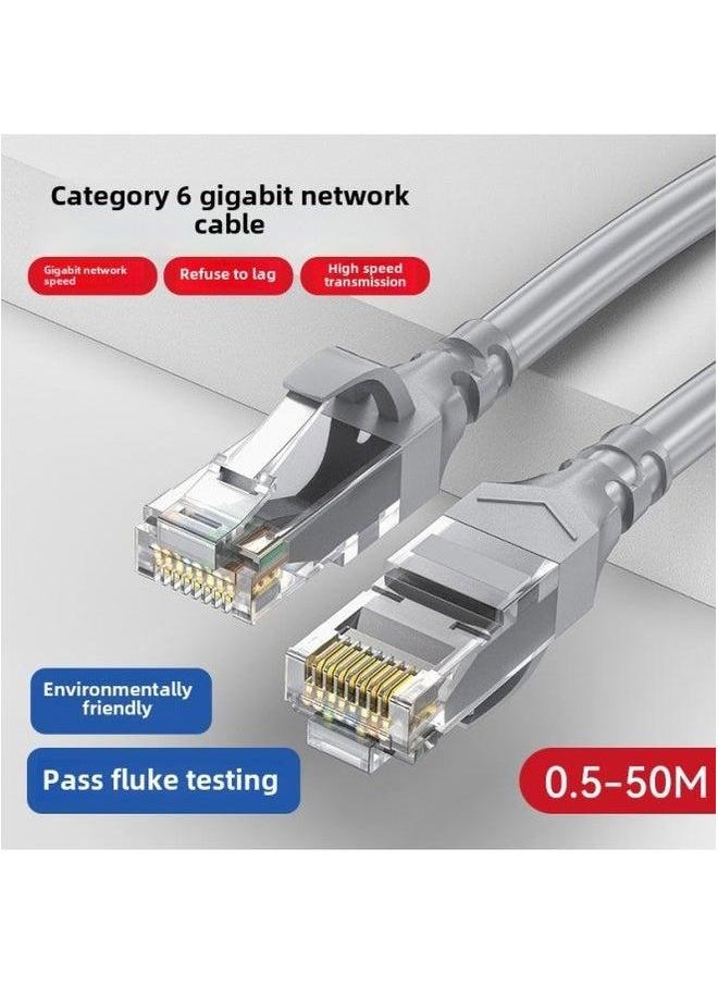 Generic Six Kinds Of Gigabit Network Cable CAT6 Computer Unshielded Finished Broadband Twisted Pair Jumper-Color:Category 6 Gray (passed Fluk Test)-Line Length:15M  - Image 1
