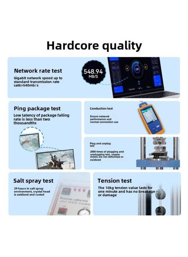 Generic Six Kinds Of Gigabit Network Cable CAT6 Computer Unshielded Finished Broadband Twisted Pair Jumper-Color:Category 6 Gray (passed Fluk Test)-Line Length:15M  - Image 3