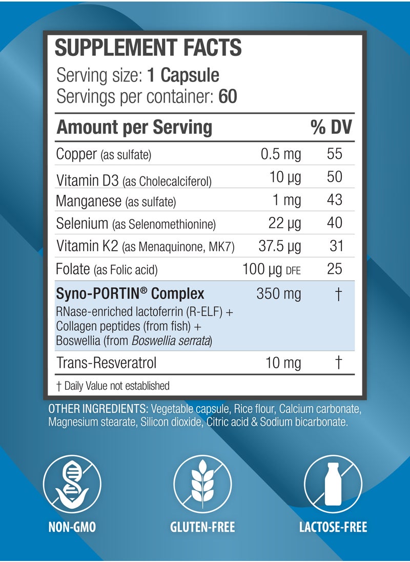 bioQuad LIFE SCIENCES - OsteoDenx - for Healthy Bone Formation & Improved Joint Mobility - Lactose-Free, Gluten-Free, Non-GMO (60 Count) - Image 1