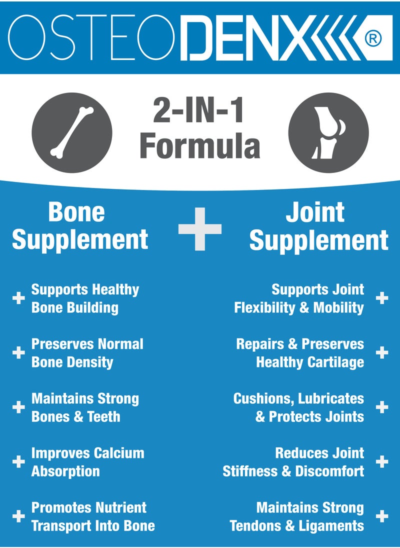 bioQuad LIFE SCIENCES - OsteoDenx - for Healthy Bone Formation & Improved Joint Mobility - Lactose-Free, Gluten-Free, Non-GMO (60 Count) - Image 1
