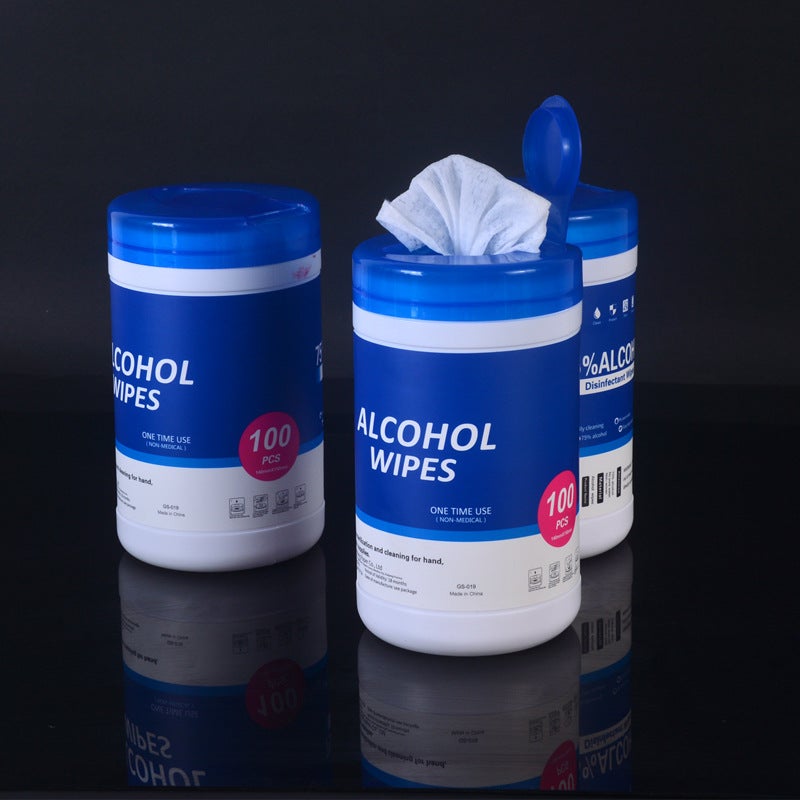 Alcohol Wipes Barrel Disinfection Wipes English Version 75 Alcohol Wipes 60 Home Office Wipes - Image 1