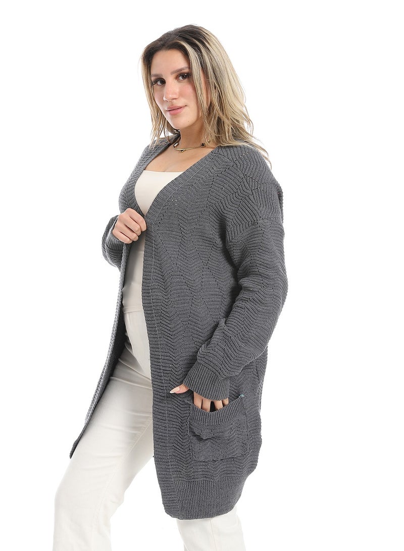 سيزار كارديجان صوف حريمي مفتوح - Image 2