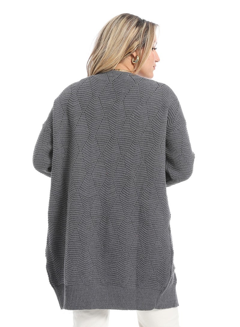 سيزار كارديجان صوف حريمي مفتوح - Image 3