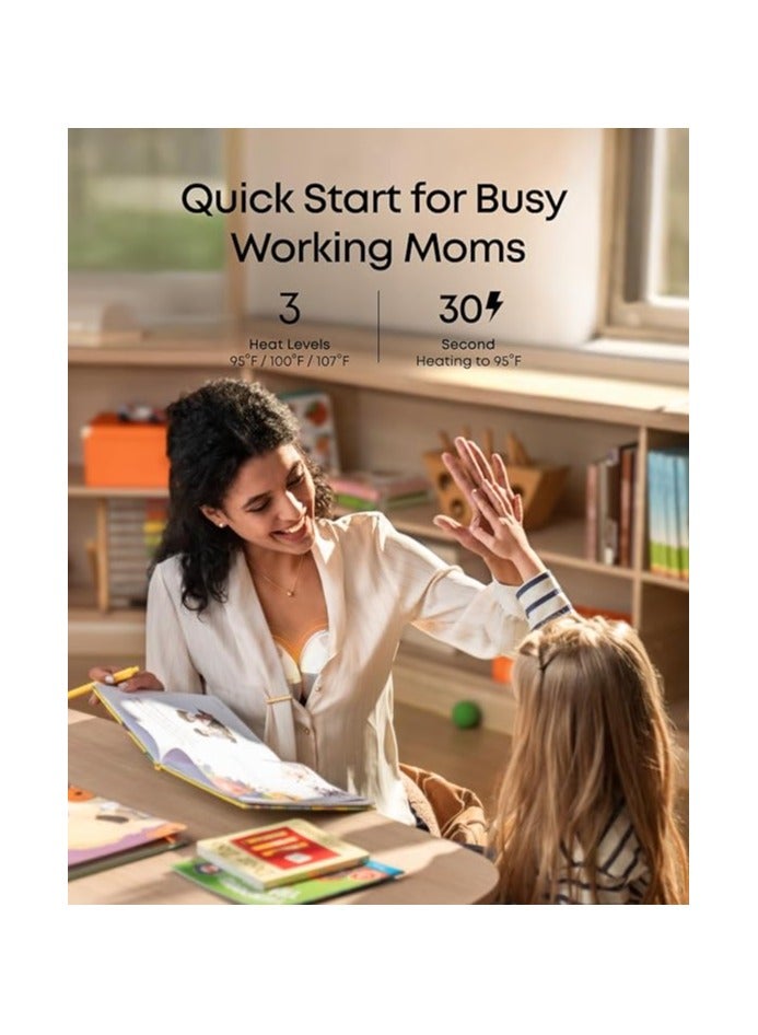 eufy Heated Breast Pump Hands-Free E20, Wearable Breast Pump with Innovative HeatFlow, 3 Heat Levels, Optimized Rhythm via App, Hospital-Grade Suction, Leakproof, Ultra-Slim and Quiet for in-Bra Use - Image 4