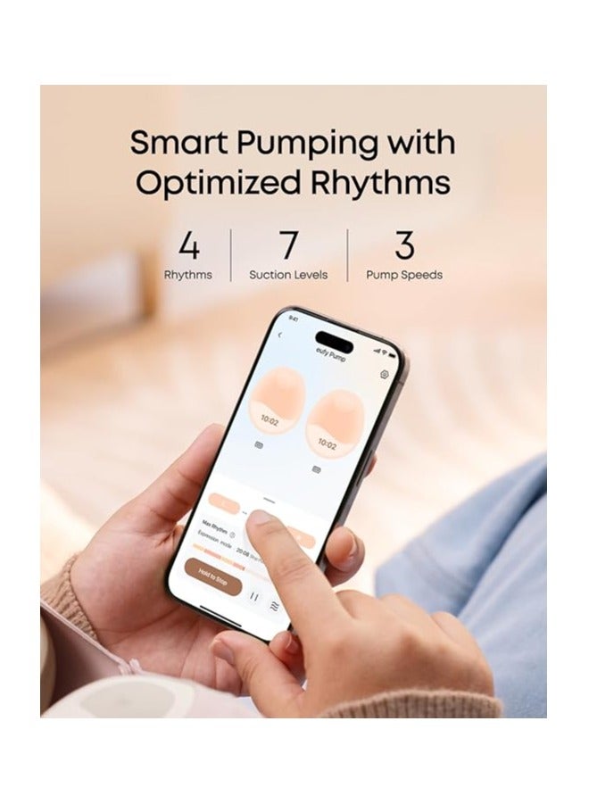 eufy Heated Breast Pump Hands-Free E20, Wearable Breast Pump with Innovative HeatFlow, 3 Heat Levels, Optimized Rhythm via App, Hospital-Grade Suction, Leakproof, Ultra-Slim and Quiet for in-Bra Use - Image 5