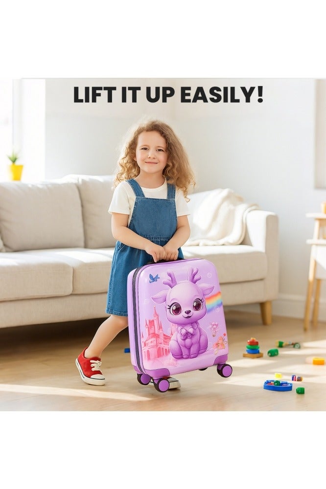 GGEROU Kids Carry On Luggage Set Hard Shell Travel Backpack Hardside Rolling Suitcase Spinner Wheels Kids Luggage and Backpack Purple - Image 5