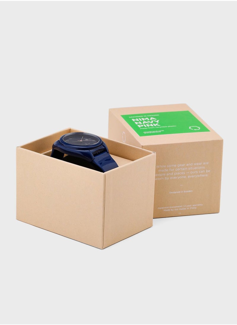 CHPO Nima Navy Pink-Sustainable Watches - Made Of 100% Recycled Materials.  - Image 5