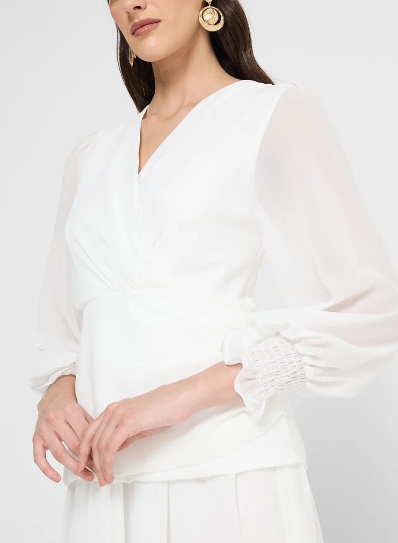 Khizana Drop Waist Dress With Ruching