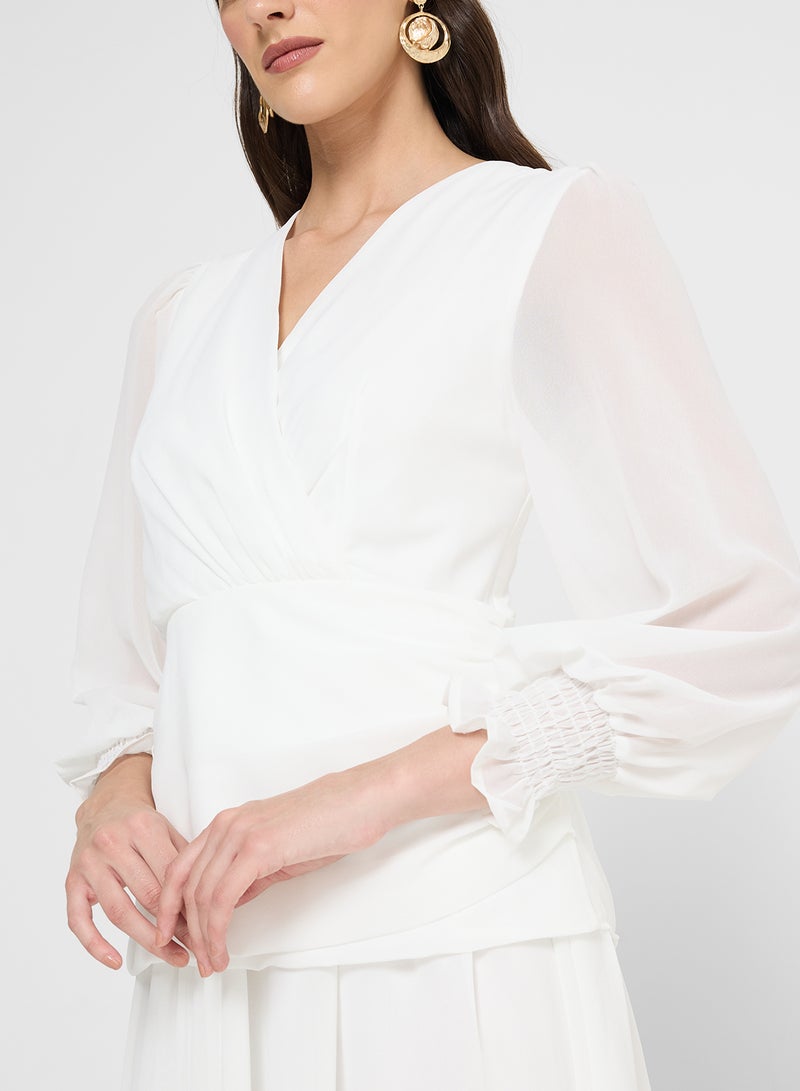 خزانة فستان بخصر منخفض مع كسرات - Image 3