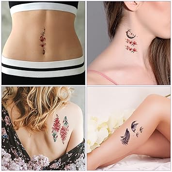 Jeffdad تاتو مؤقت من جيفداد 18 ورقة زهور ملصقات كبيرة تاتو مائي زهور مزيفة تاتو واقعي يدوم طويلاً ملصقات تاتو مقاومة للماء للنساء فن الجسم للبالغين - Image 4