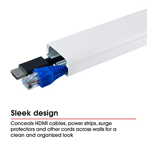 Power Gear, Hides, Paintable to Match Channel, Management Kit, Easy Install, 4 Count, 33636 Cable, Wall Cord Cover | White - Image 3