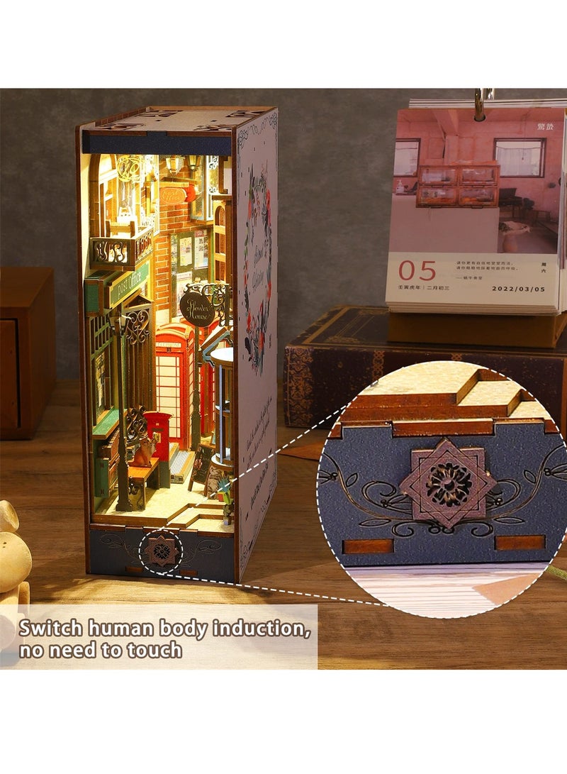DIY 3D Wooden Book Nook Kits with LED Light, Unique Bookshelf Decor for Teens and Adults, Perfect Gift Idea! - Image 3