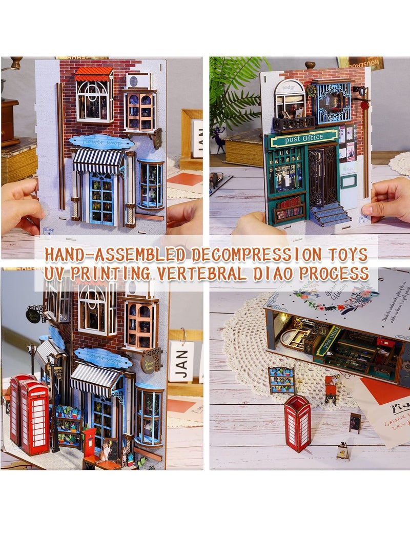 DIY 3D Wooden Book Nook Kits with LED Light, Unique Bookshelf Decor for Teens and Adults, Perfect Gift Idea! - Image 5