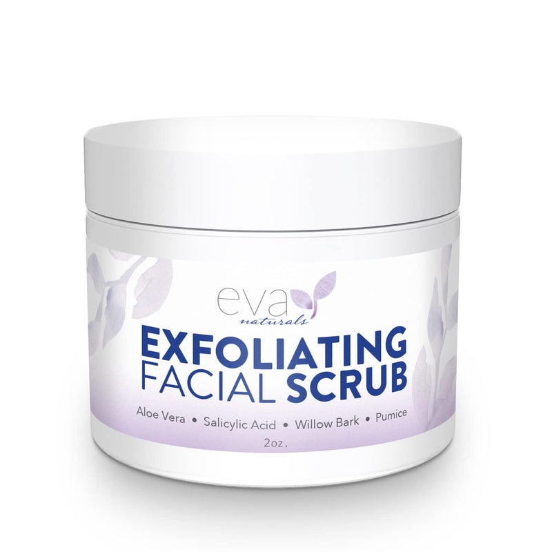 Eva Naturals Exfoliating Facial Scrub â€“ Gentle Microdermabrasion Face Exfoliator with Pumice & Botanical Extracts â€“ Facial Wash to Clear Blackheads, Acne, and Dead Skin for Smooth, Radiant Skin - 2 oz - Image 1