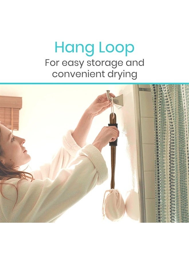 VIVE Lotion Applicator for Back, Feet (17.5") - Self Washer Beauty Shower Sponge, Long Handle Cream Wand for Elderly, Women - Apply Medicine, Skin Cream, Body Wash, Sunscreen, Tanner