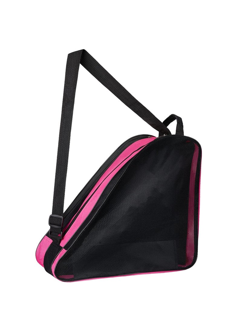 Generic Roller Skate Bag Breathable Ice Skate Bags with Adjustable Shoulder Strap Oxford Cloth Skating Shoes Storage Bag for Women Men Kid and Adults Roller Skate Accessories (Pink) - Image 1