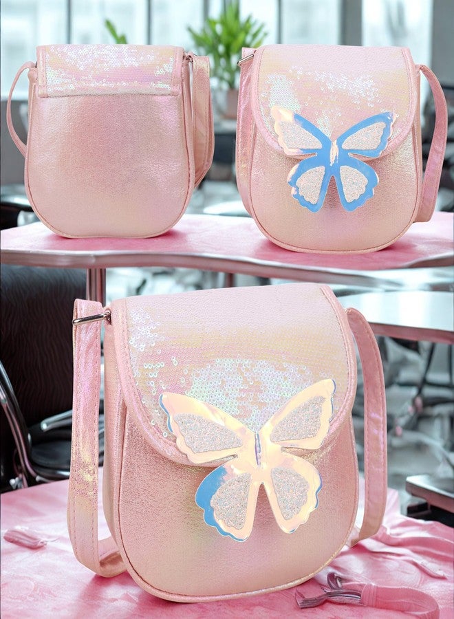 ADSON Holographic Laser Butterfly Crossbody Bag Sequins Purse Cute Shoulder Bag Coin Purse Handbag Cute Tote Girl Messenger Girl Child Tote Wallet Flash kids Crossbody Bag(Multi Colour Butterfly) - Image 2