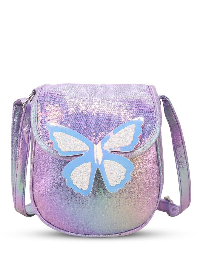 ADSON Holographic Laser Butterfly Crossbody Bag Sequins Purse Cute Shoulder Bag Coin Purse Handbag Cute Tote Girl Messenger Girl Child Tote Wallet Flash kids Crossbody Bag(Multi Colour Butterfly) - Image 4