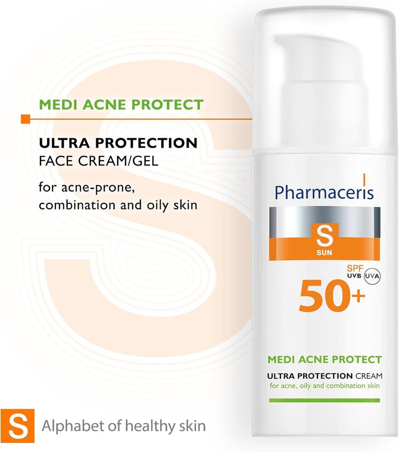 Pharmaceris فارما سيريس إس ميدي أكني بروتكت 50 مل واقي شمس خالي من الزيت SPF 50+ للبشرة الدهنية والمعرضة لحب الشباب - Image 2
