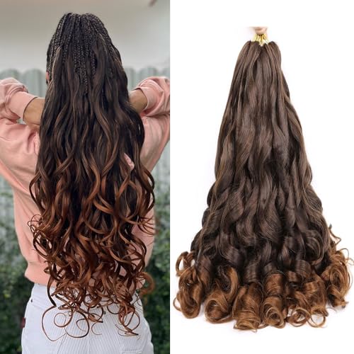 Aeagoo French Curl Braiding Hair 20 Inch Curly Braiding Hair Pre Stretched 8 Packs French Curl Crochet Braids for Box Braids with Curly Ends for Black Women (T30) - Image 1