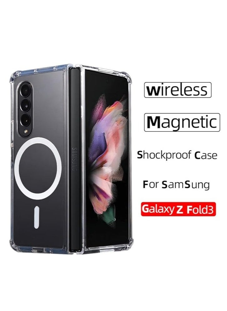 Generic - Magnetic Clear Case for Samsung Galaxy Z Fold 3 5g, Compatible with Magsafe Card Wallet and Wireless Charger, Transparent Shockproof and Drop-Proof Case - Image 1