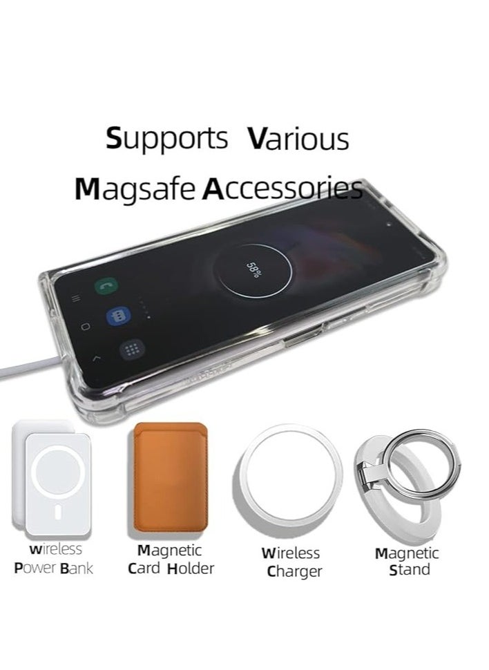 Generic - Magnetic Clear Case for Samsung Galaxy Z Fold 3 5g, Compatible with Magsafe Card Wallet and Wireless Charger, Transparent Shockproof and Drop-Proof Case - Image 1