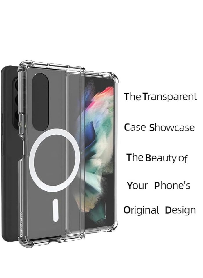 Generic - Magnetic Clear Case for Samsung Galaxy Z Fold 3 5g, Compatible with Magsafe Card Wallet and Wireless Charger, Transparent Shockproof and Drop-Proof Case - Image 1