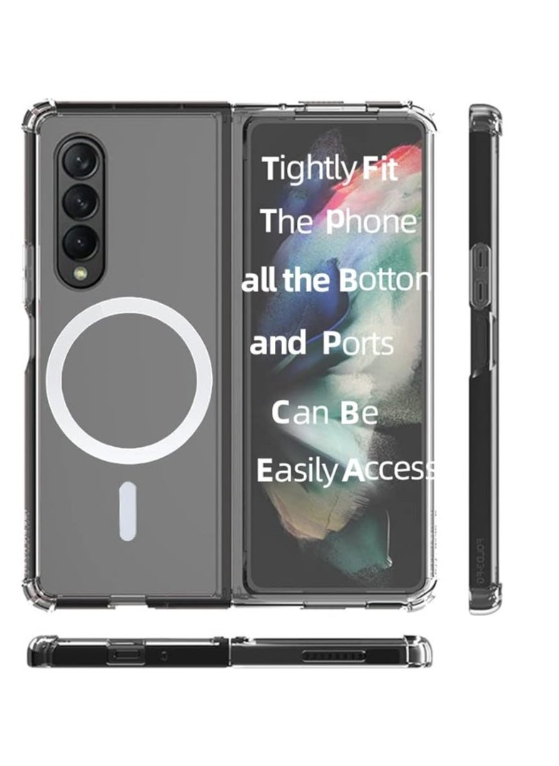 Generic - Magnetic Clear Case for Samsung Galaxy Z Fold 3 5g, Compatible with Magsafe Card Wallet and Wireless Charger, Transparent Shockproof and Drop-Proof Case - Image 1