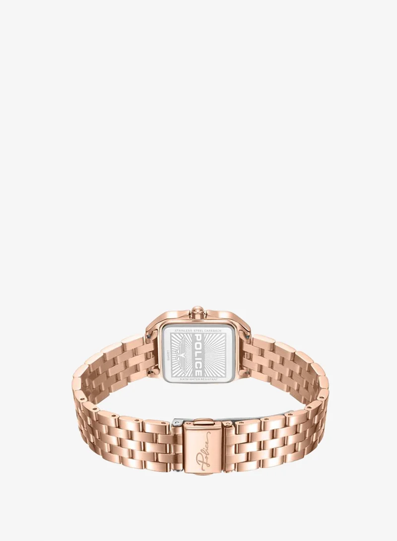 Police Rose Gold Women's Rila Silver Dial Stainless Steel Bracelet Analog Watch for Women, 27.8mm for Women | Best Price UAE