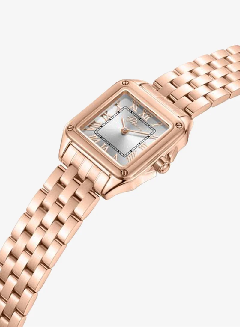 Police Rose Gold Women's Rila Silver Dial Stainless Steel Bracelet Analog Watch for Women, 27.8mm for Women | Best Price UAE